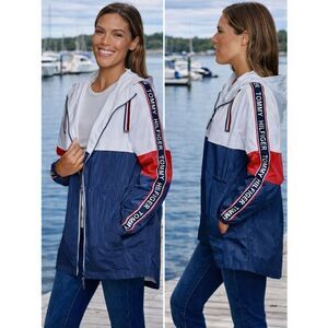 Tommy Hilfiger Anorak Windbreaker Jacket With Logo Sleeve Taping Red/White/Blue
